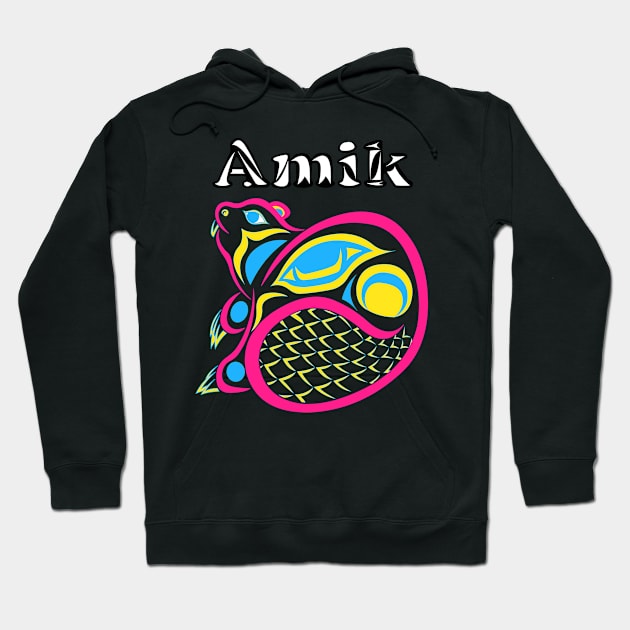 Amik (Beaver) Pansexual Pride Hoodie by KendraHowland.Art.Scroll